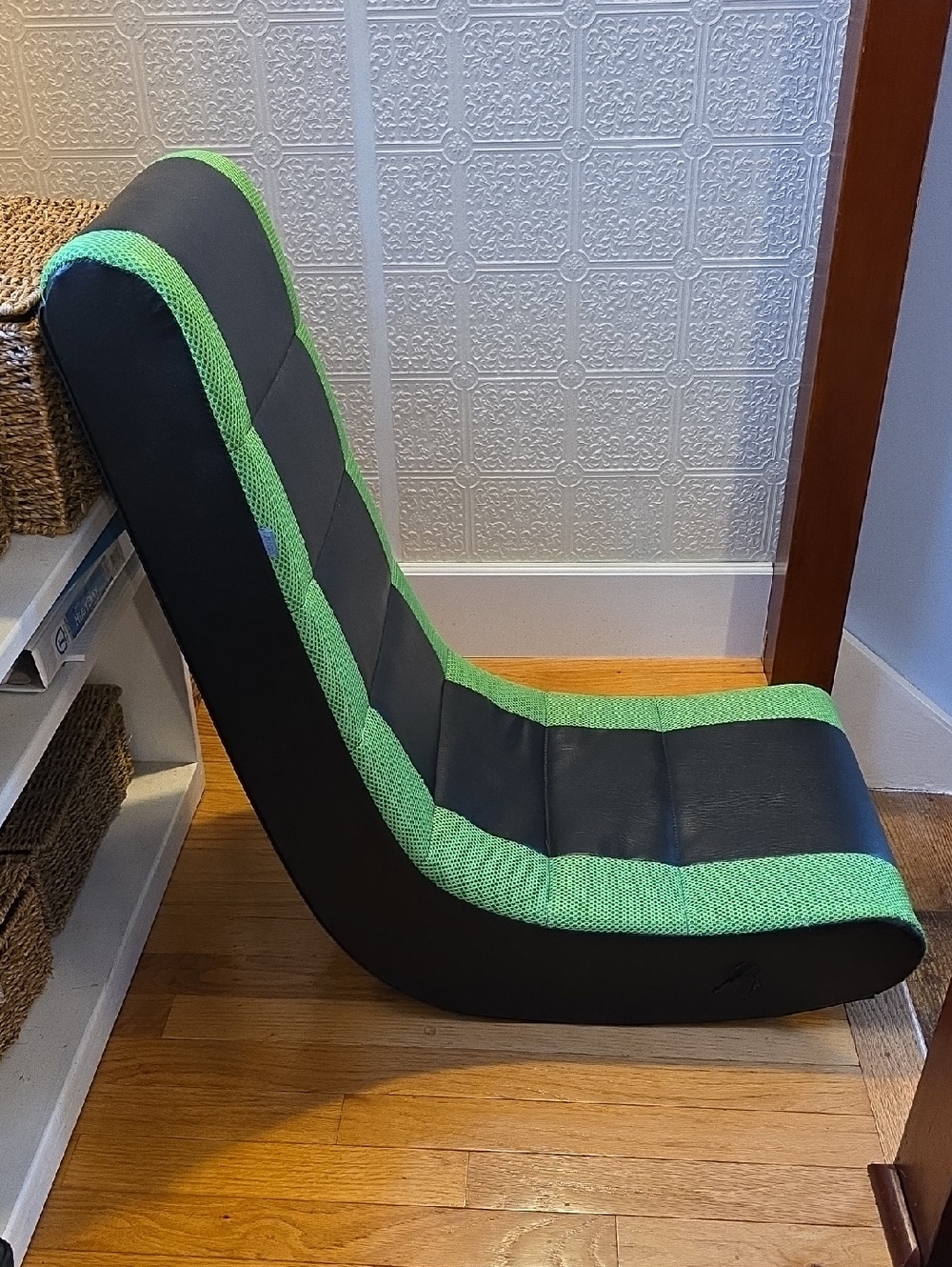 Black and Lime Green Floor Gaming Chair - Picture 5 of 9